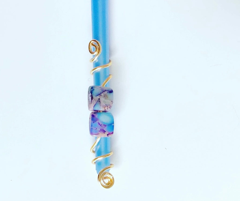 Purple Gemstone Loc Jewelry | Micro/Sister Loc Size | Purple Dread Bead