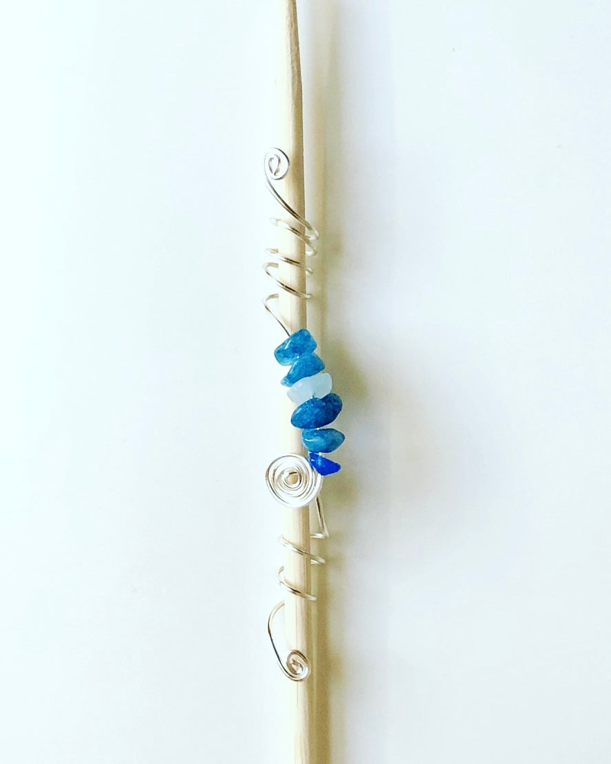 Blue Quartz Loc Jewelry | Blue Crystal Dread Bead