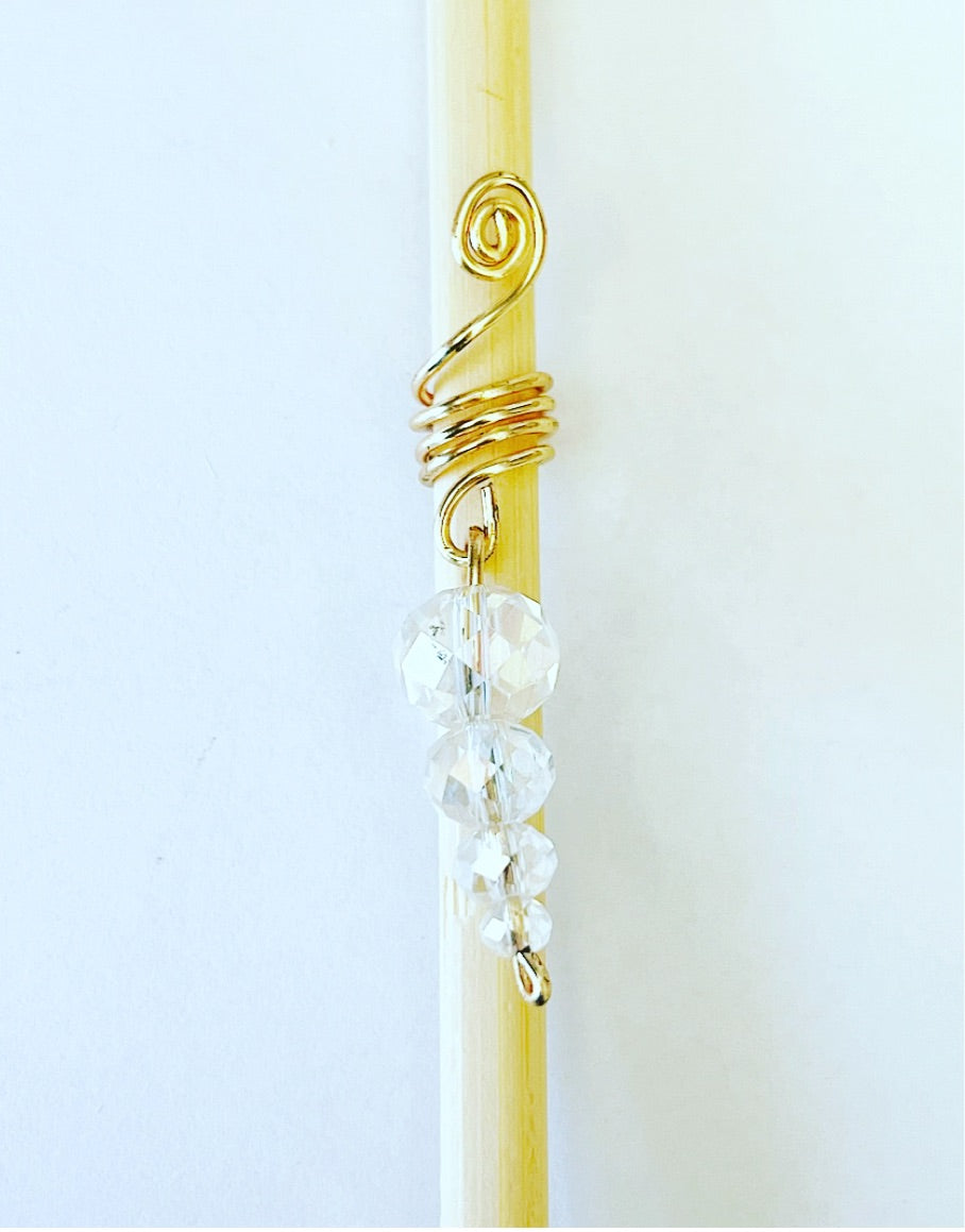 Clear & Gold Drop Loc Jewel