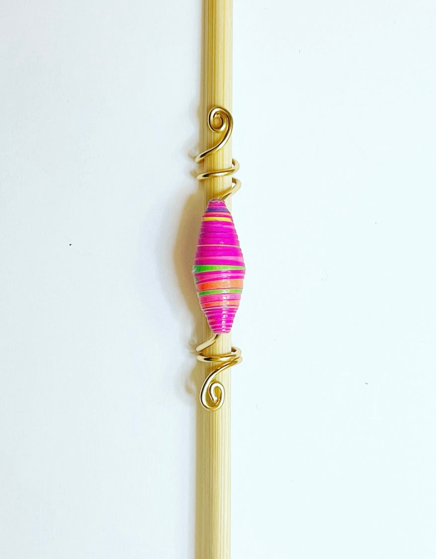 Hot Pink, Gold Loc Jewel