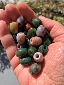 Medium-Sized Green, Mix Agate Loc Bead, Gemstone  Bead