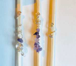 Purple and Silver Loc Jewelry Set