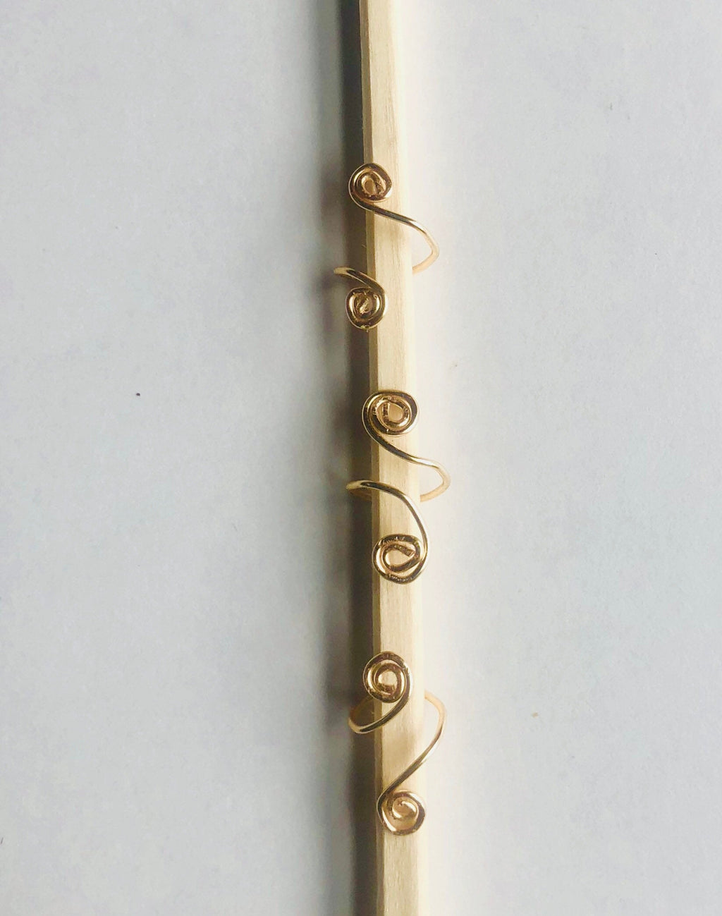 3 Small Spirals, Gold/Silver Loc Jewelry | Mini Locs - Large/Sharpee Size Locs