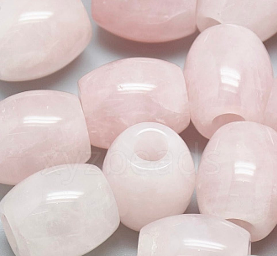 Large Rose Quartz Loc Bead, Pink, Crystal Bead