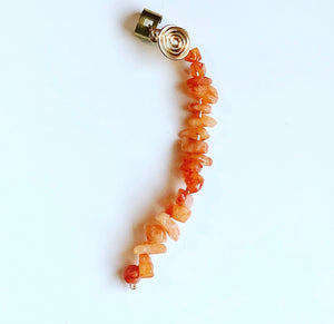 Orange Quartz Loc Jewelry| Crystal Loc Cuff